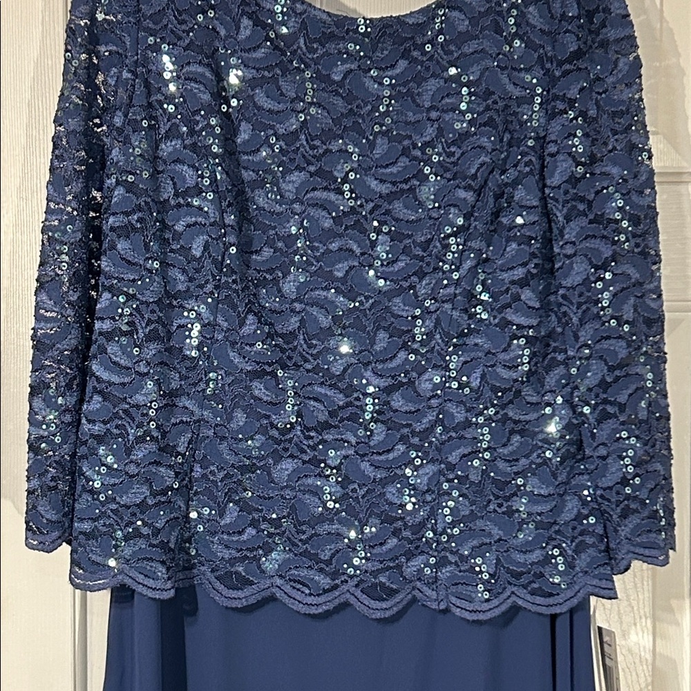 NWT: Alex Evenings Wedgewood Lace Dress Size 16 - Picture 6 of 7